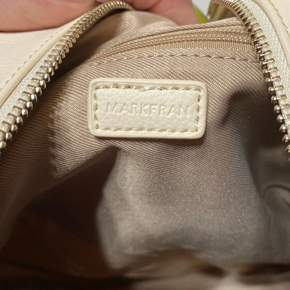 MARKFRAN Oversized Foldover Clutch in Ivory